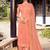 Peach embroidered pure silk salwar
