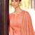 Peach embroidered pure silk salwar
