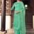 Teal embroidered pure silk salwar