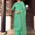 Teal embroidered pure silk salwar