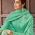 Teal embroidered pure silk salwar