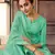 Teal embroidered pure silk salwar