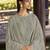 Grey embroidered pure silk salwar