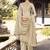 Beige embroidered pure silk salwar