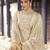 Beige embroidered pure silk salwar