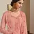 Peach embroidered chiffon salwar