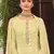 Yellow embroidered chiffon salwar