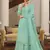 Teal embroidered chiffon salwar