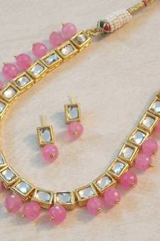 TRENDY NEON COLOR KUNDAN NECKLACE SET