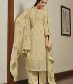 Beige embroidered art silk salwar