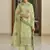 Green embroidered art silk salwar