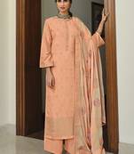 Peach embroidered art silk salwar