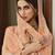 Peach embroidered art silk salwar