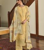 Yellow embroidered art silk salwar