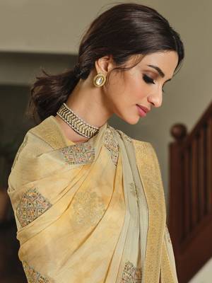 Yellow embroidered art silk salwar 2