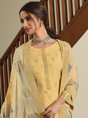 Yellow embroidered art silk salwar 3