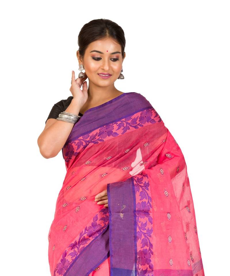 Pure Cotton Bengali Handloomcotton-sarees- Without Blouse Piece( MIRSH-1014-03/ Kanok )