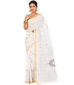 Pure Cotton Bengali Handloomcotton-sarees- Without Blouse Piece( MIRSH-1022-02 / Off- White)