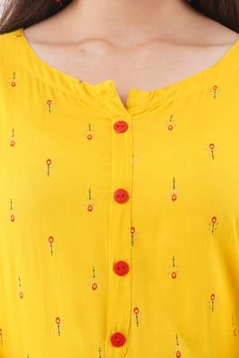 Yellow plain rayon kurta set 3