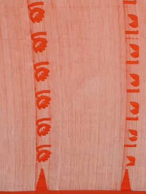 Orange Woven Design Jamdani Saree 3