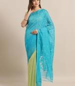 Blue & Green Woven Design Half & Half Dhakai Jamdani Saree