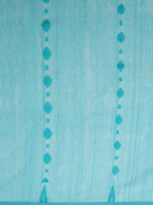 Blue & Green Woven Design Half & Half Dhakai Jamdani Saree 3