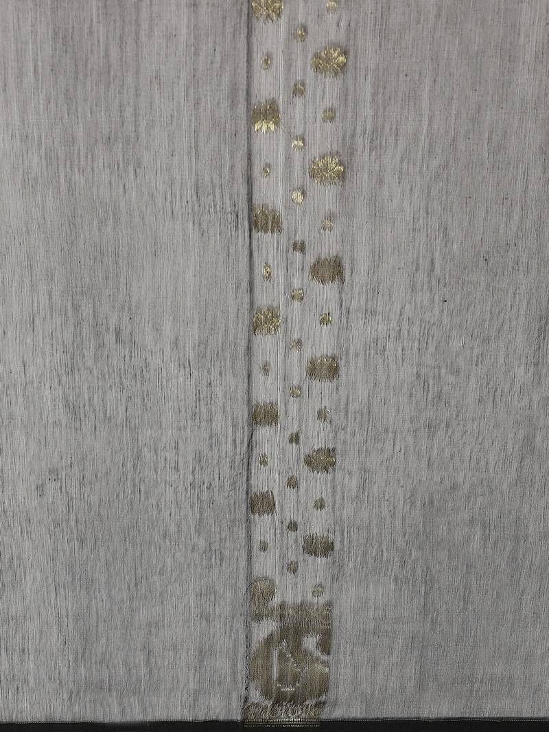 Black & Golden Woven Design Handloom Jamdani Saree