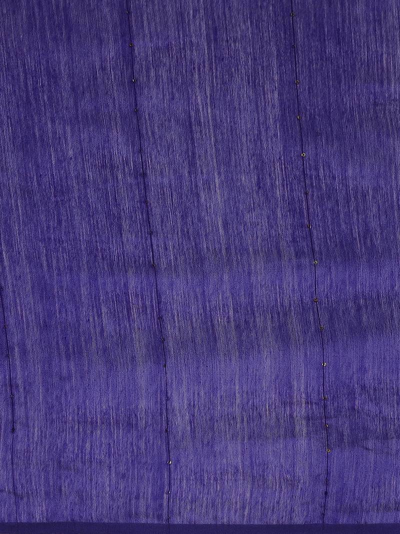 Blue Handloom Embellished Saree