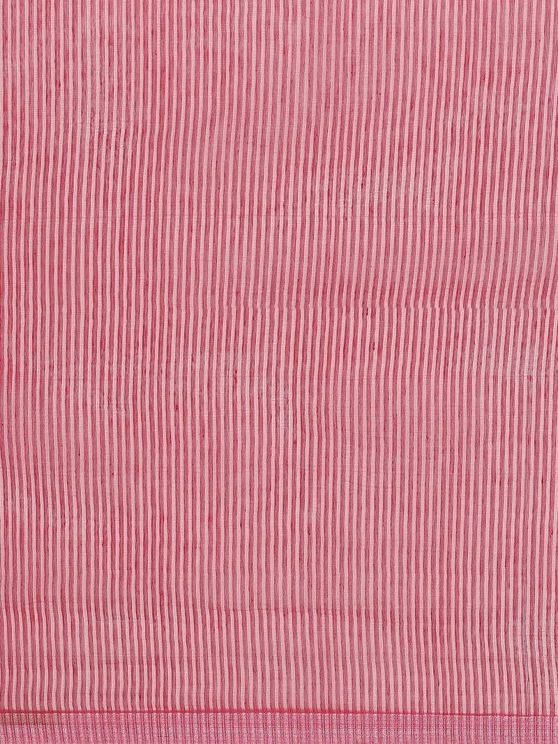 Pink & Golden Woven Design Handloom Saree