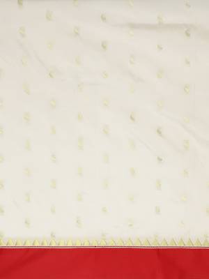 White & Red Woven Design art-silk-sarees 3