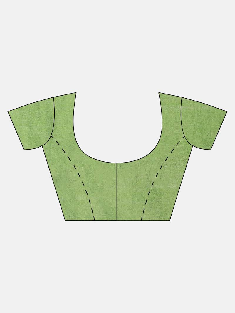 Navy Blue & Green Embroidered Handloom Saree