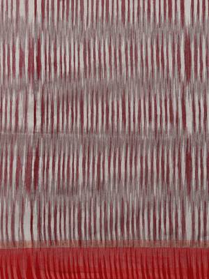 Marroon & Off-White Handloom Printed Ikat Saree 3
