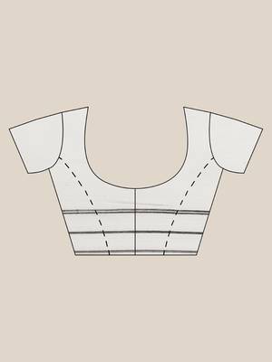 White & Black Woven Design Dhakai Jamdani Saree Without Blouse 6