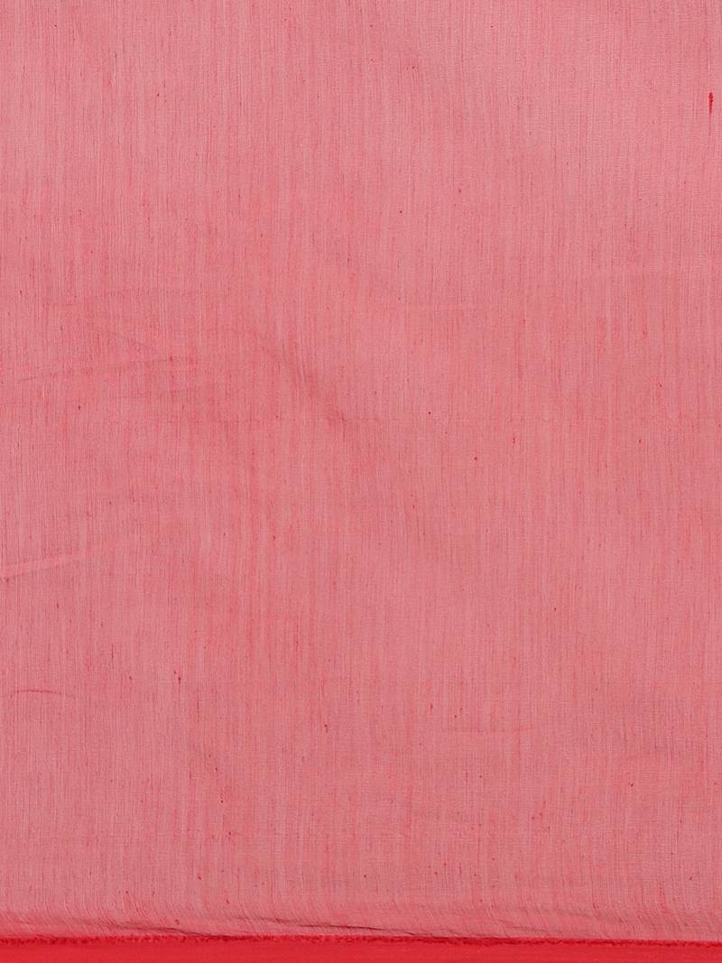 Red & Green Floral Woven Design Jamdani Saree Without Blouse