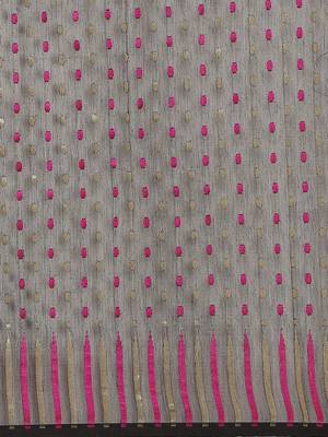 Black & Pink Woven Design Dhakai Jamdani Saree Without Blouse 3