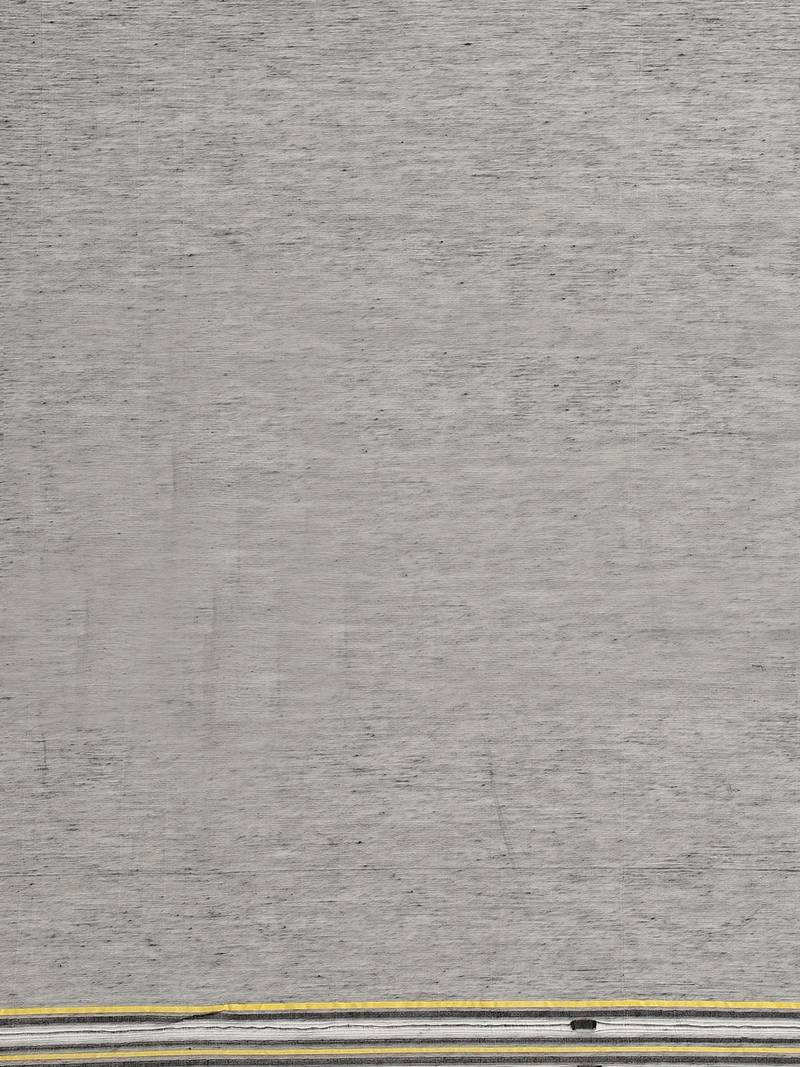 Grey & Yellow Woven Design Dhakai Jamdani Saree Without Blouse