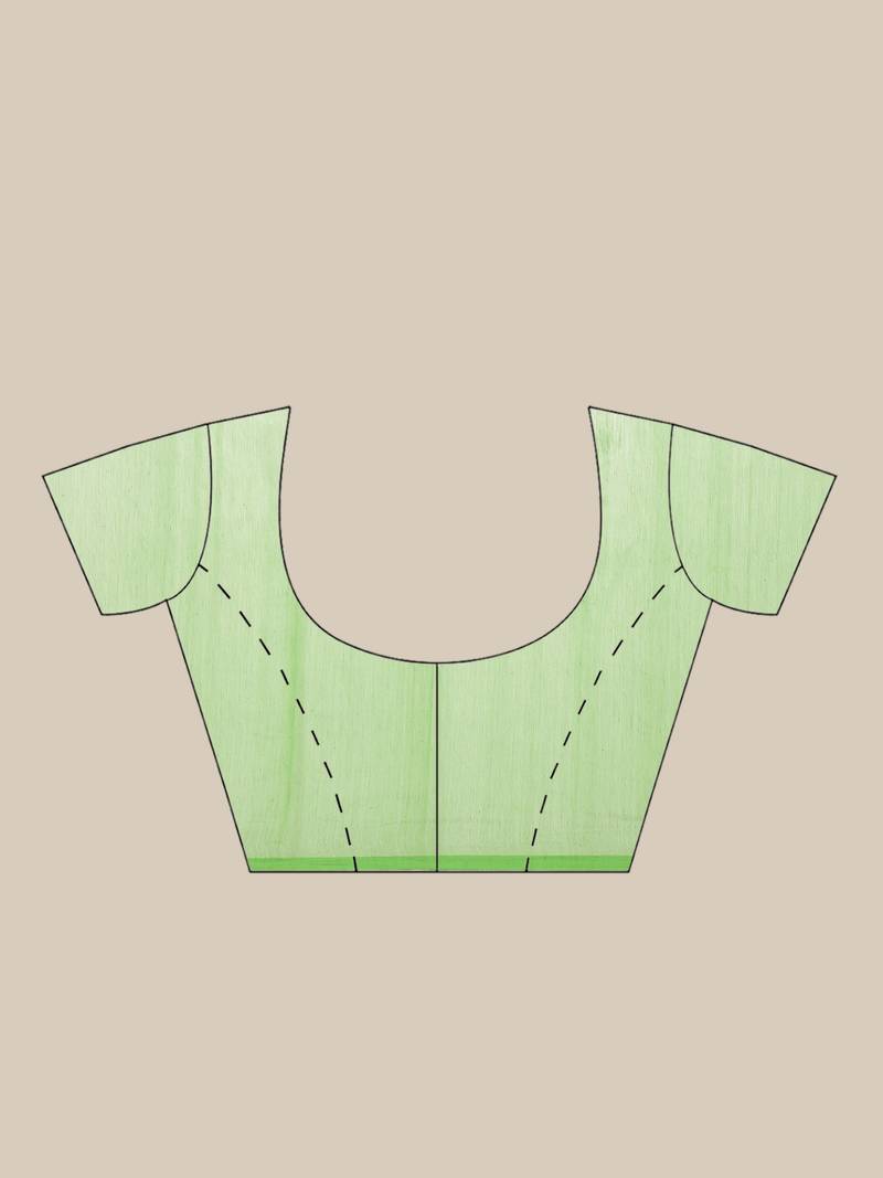 Green & Golden Woven Design Jamdani Saree Without Blouse