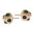Adorable gold toned studs with green stones
