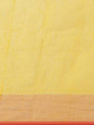 Yellow & Red Woven Design Jamdani Saree 5