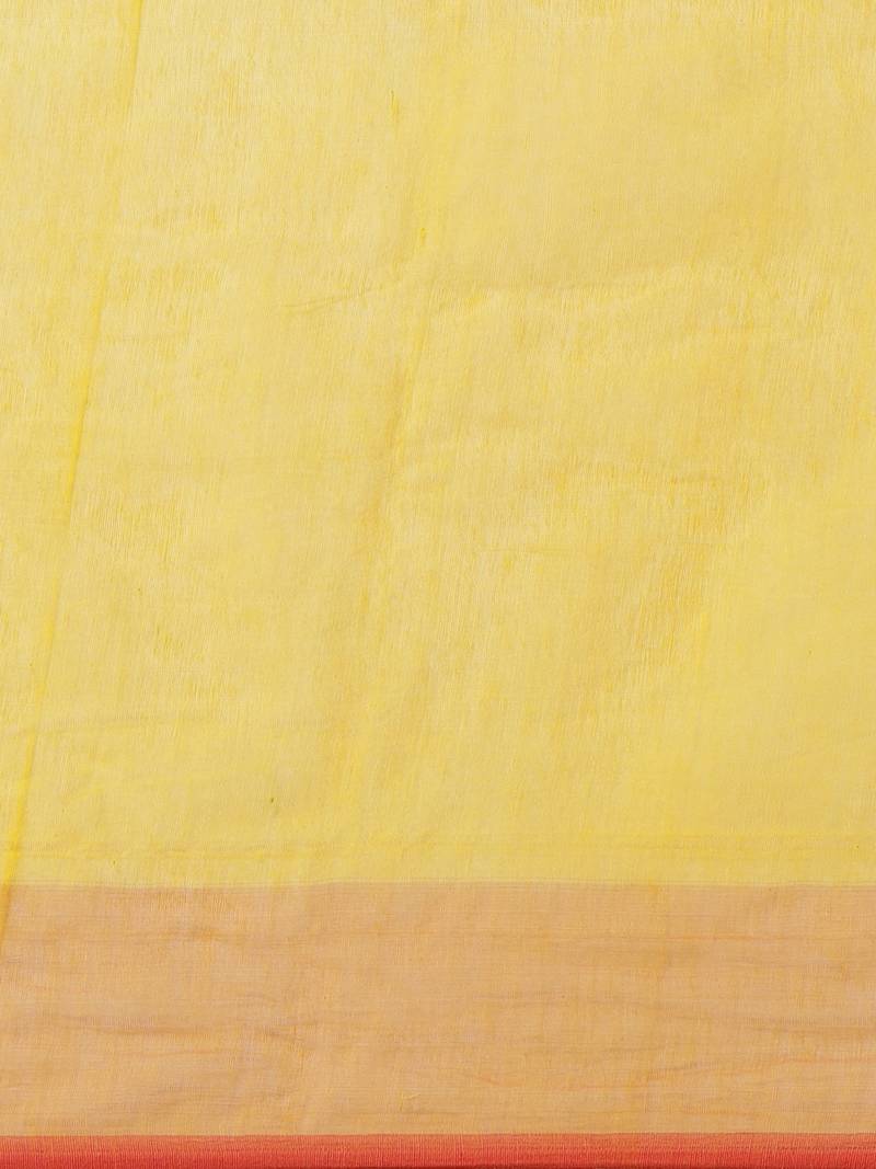 Yellow & Red Woven Design Jamdani Saree