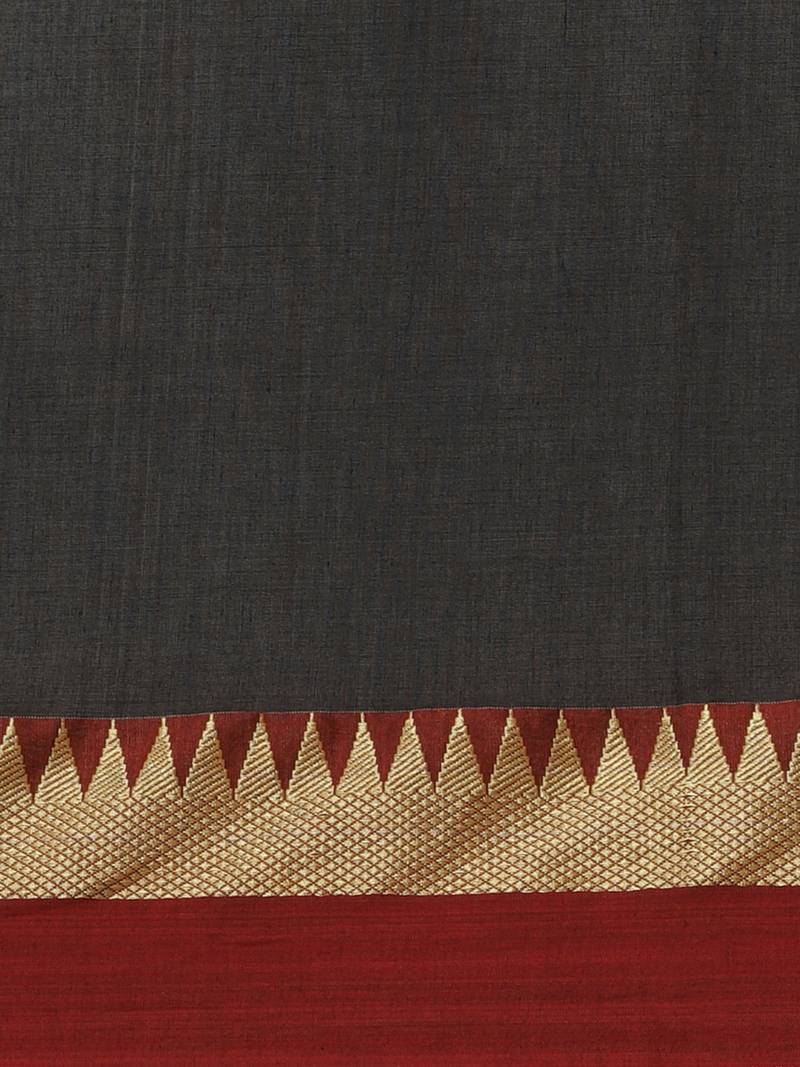 Green & Pink Pure Cotton Solid Bengal Handloom Saree