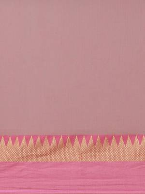 Green & Pink Pure Cotton Solid Bengal Handloom Saree 5