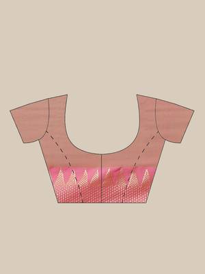 Green & Pink Pure Cotton Bengal Handloom Solid Saree 6