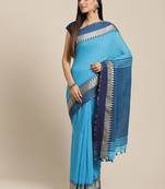 Green & Pink Pure Cotton Bengal Handloom Solid Saree