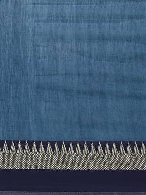 Green & Pink Pure Cotton Bengal Handloom Solid Saree 5
