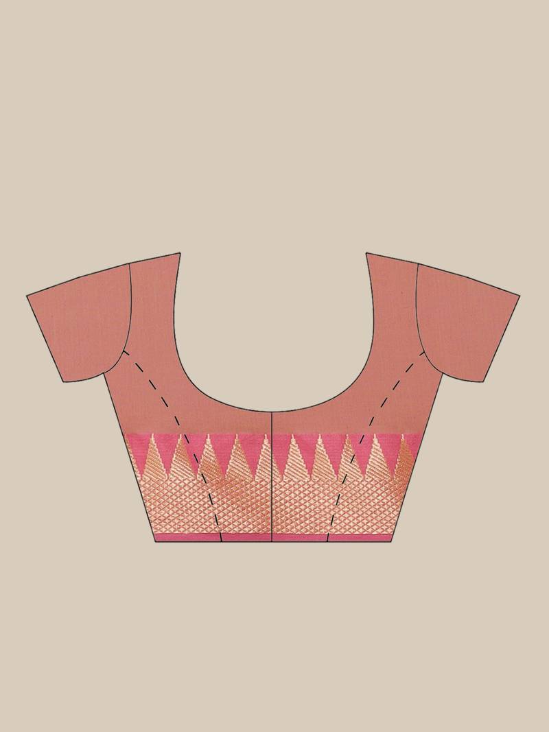 Yellow & Pink Pure Cotton Solid Bengal Handloom Saree