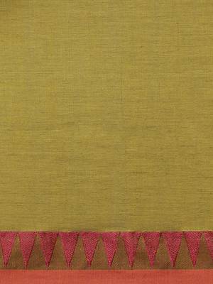 Navy Blue & Pink Pure Cotton Solid Bengal Handloom Saree 5
