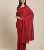Maroon Solid Pure Cotton Bengal Handloom Saree
