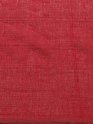 Maroon Solid Pure Cotton Bengal Handloom Saree 3