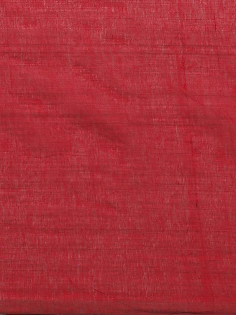 Maroon Solid Pure Cotton Bengal Handloom Saree
